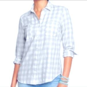 UNTUCKit Light Blue Gingham Women's Shirt NWT